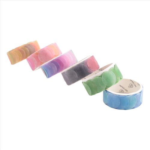 6 Roll Morandi Dots Washi Tape Dot Stickers Circle 2