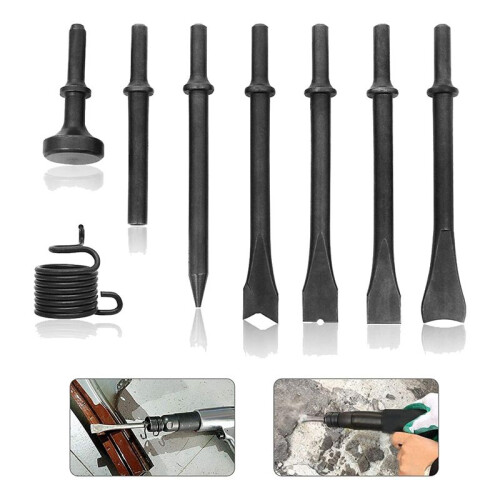 8Pc Air Chisel Head Set Pneumatic Hammer Punch Chi 1