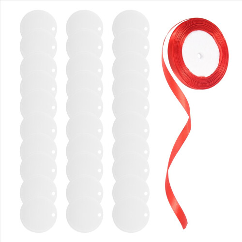30Pcs Acrylic Blanks 2 Inch,Clear Circle Sheet wit 1