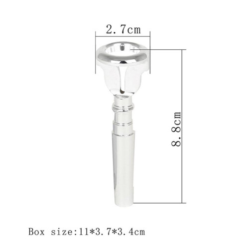Professional Brass Trumpet Mouthpiece Silver-Plate 2