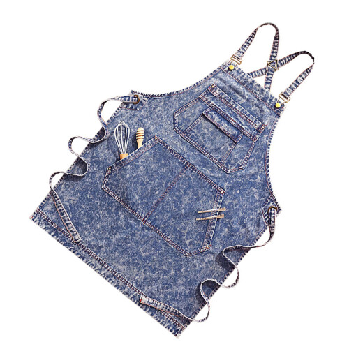 Durable Denims Fabric Gardening Apron Tool Bag Adjustable-Blue
