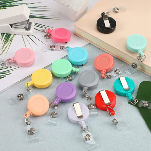 50 Pcs Retractable Badge Reel Clips Holder Mixed S 1