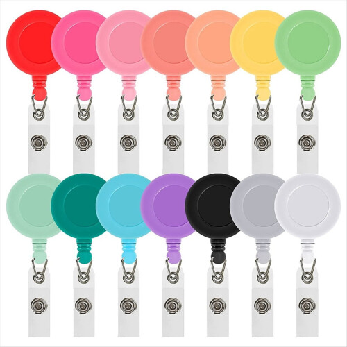 50 Pcs Retractable Badge Reel Clips Holder Mixed S 2