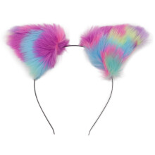 Accesorio para el cabello con orejas de gato suaves, diadema de orejas de peluche lujosamente suaves que sueltan muy poco pelo, disfraz de animal de
