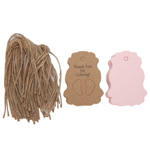 Reusable DIY Gift Tags With Jute String Eco Friendly Biodegradable Baby Footprint Pattern Lightweight Photo Wall Decor Easy To Operate Simple