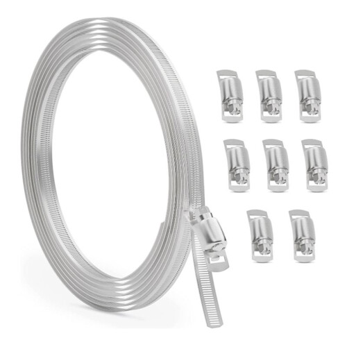 10FT Stainless Steel Hose Clamp Assortment Kit,Wor