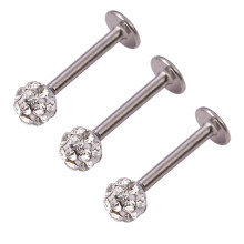 Internal Thread Piercing Stud, Tragus Earrings Body Piercing Jewelry with Zircon Accent, Surgical Steel Labret for Helix Earrings Cartilage Lip Ring,