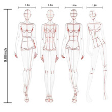 Fashion Illustration Ruler Sketch Template Sewing