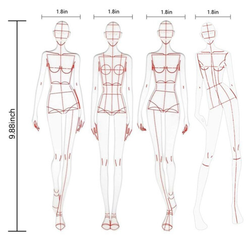 Fashion Illustration Ruler Sketch Template Sewing