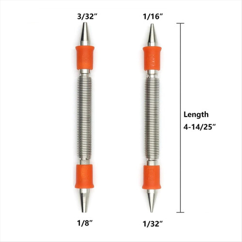 2Pcs Spring Tool Set 1/32In, 1/16In, 3/32In, 1/8In 1