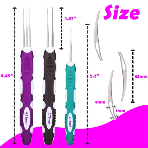 Dreadlock Crochet Needle Tool,Hair Hooks with Ergo 1