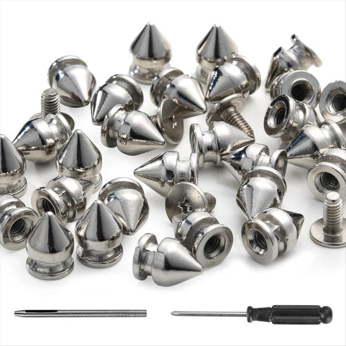 100 Pack Spikes and Studs 9.5MM for Clothing Metal 1