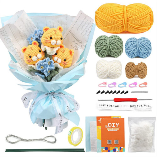 Crochet Kit for Beginners,Crochet Tigers Bouquet K