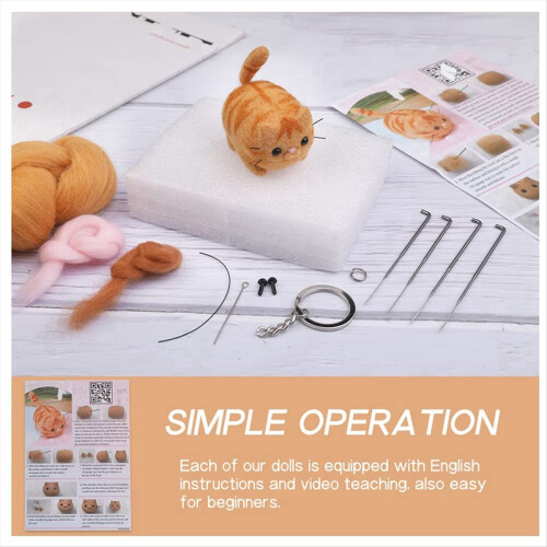 Animals Needle Felting Set, DIY Wool Felt Material 2