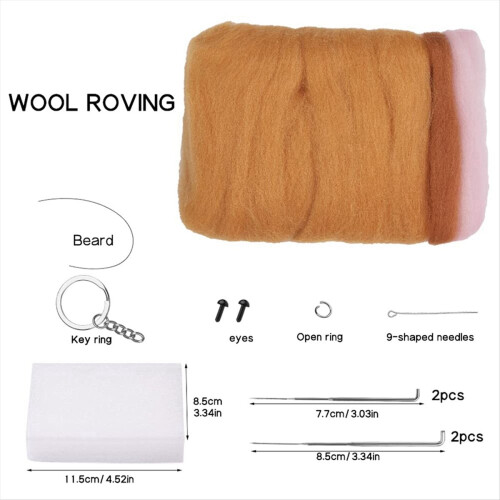 Animals Needle Felting Set, DIY Wool Felt Material 1