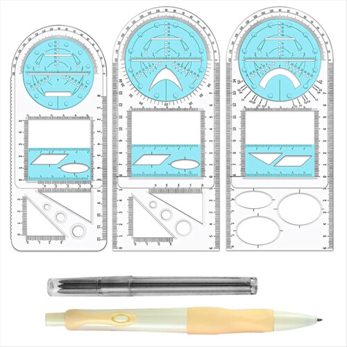 Multifunctional Geometric Ruler, Drawing Template,
