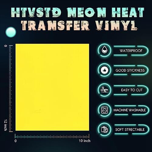 HTV Heat Transfer Vinyl-30X25cm 10 Sheets Neon Iro 2