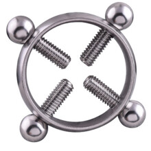 Cute Nipple Rings Adjustable Metal Nipple Clamps Waterproof Nipple Clamp Hypoallergenic Nipple Clamps For Women, Surgical Steel Nipple Rings With Cubi
