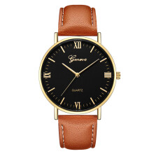Stylish Casual Unisex Analog Quartz Watch With Scratch Resistant Glass Vintage Leather Cuff Large Dial Clear Display Simple Black White Design Durable