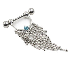 Adjustable Fit Nipple Rings For Sensitive Skin, Lightweight 14G Stainless Steel Dangle Piercing Jewelry With Tassel Accents, Multiple Use Non Fading D