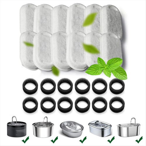 8PCS Cats Water Fountain Replacement Filters & Pre 1