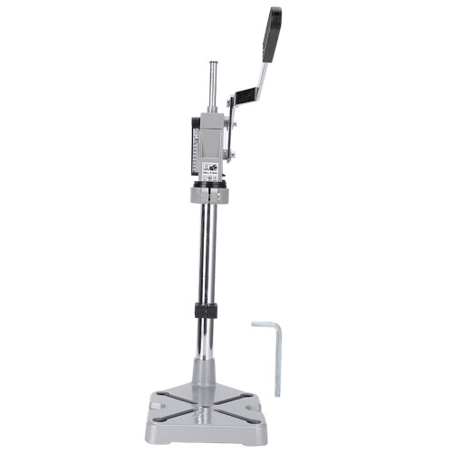 Universal Drill Press Stand for Electric Drill Workstation Adjustable Height Aluminum Alloy Base Solid Column Bar Ergonomic Rubber Handle Drill Depth
