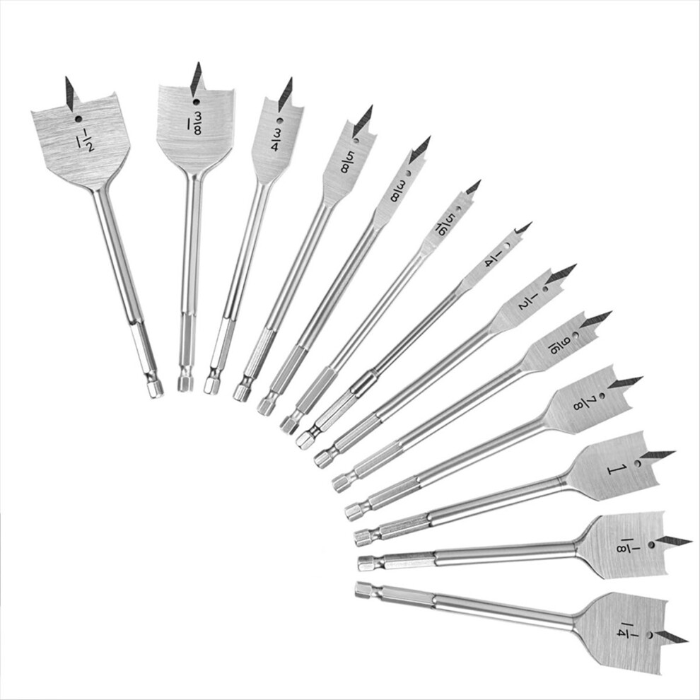 13X Spade Drill Bit Sets,Alloy Steel Paddle Flat W 4852351731678