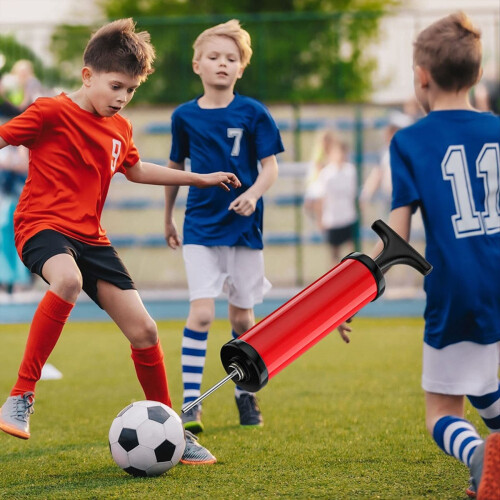 Soccer Ball Pump Compact Sports Set with 5 Needles 2