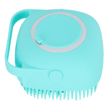 Cat Bath Scrubber With Ergonomic Handle Soft Silicone Bristle Pet Massage Brush Shampoo Dispenser Gentle Grooming Tool For Short Haired Pets