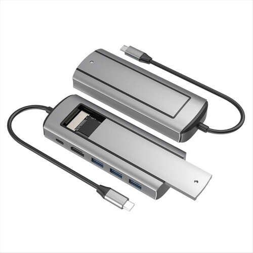 6-In-1 M.2 SSD HUB USB C Docking Station with Disk 1