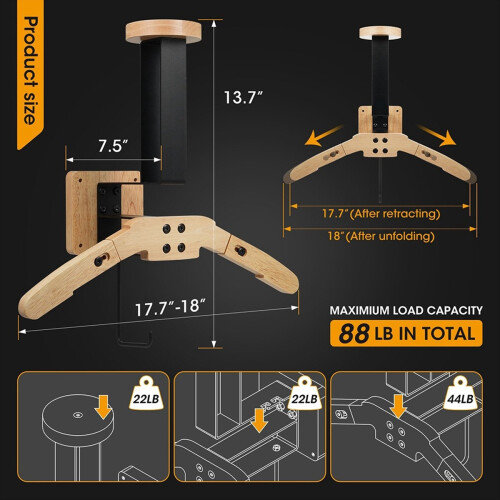 Wall Mount Helmet Rack Motorcycle Holder Wooden Bi 2