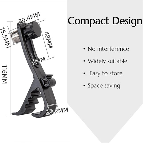 Shockproof Drum Mic Clip 4Pcs, Adjustable Kit & Mi 2