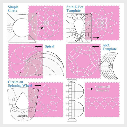6Pcs Patchwork Ruler Quilting Tools Templates Set 2