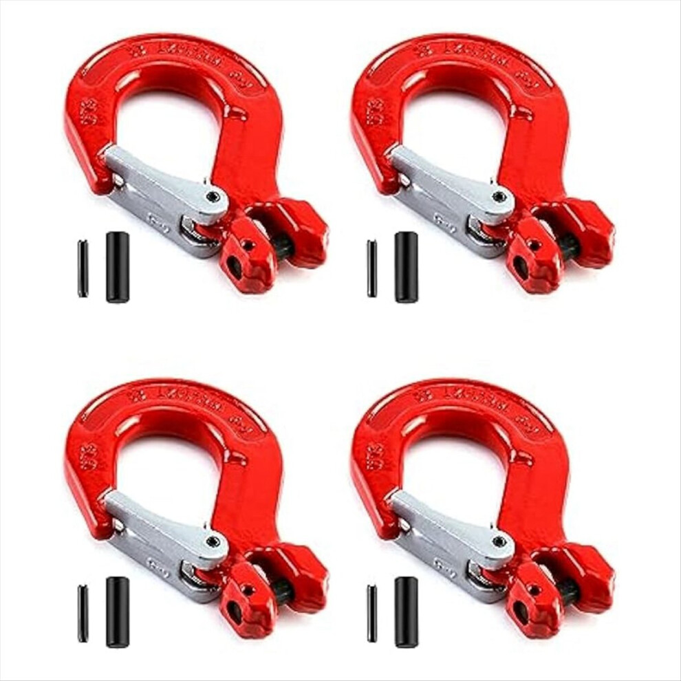 Clevis Hook With Latch, 4 Pack, 5/16Inch, 2470 Lbs 4852351737663