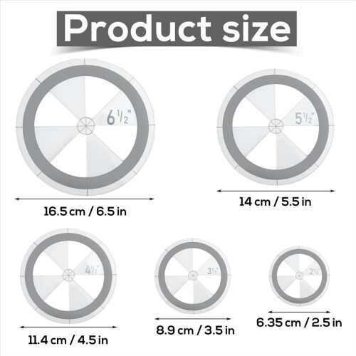 5Pcs Circle Ruler Quilting Template Set, Templates 1
