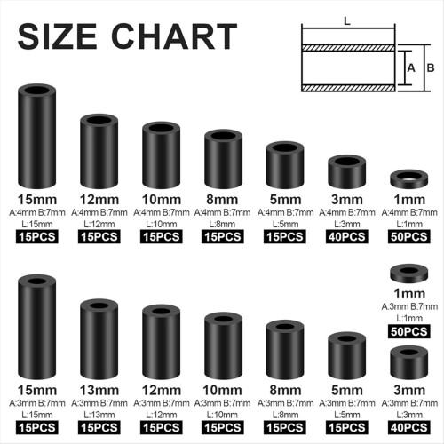 Nylon Spacers, Plastic Spacers Washers Assortment 2
