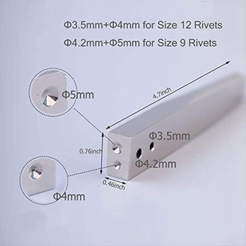 Copper Rivets Burrs Setter,Rivet and Setter 2-in-1 2