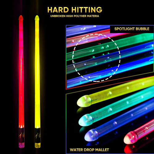 Light Up Drum Sticks Rechargeable 15 Color Changin 2