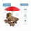 Squirrel Feeder Picnic Table with Umbrella,Wooden 7
