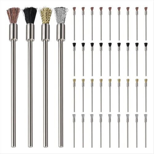 40 Pieces Extended Wire Brush for Cleaning, Steel