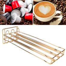 Goldfarbener Eisen-Draht Kaffeekapselhalter 60-Kapsel-Rack