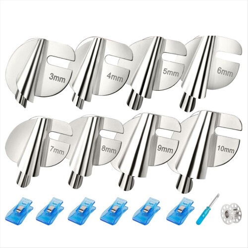 Upgraded Universal Sewing Rolled Hemmer Foot Set 8