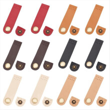 12Pcs PU Leather Snap Buttons, 6 Colors Sew on Tab