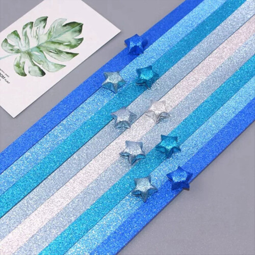 520 Sheets Glitter Paper Folding Stars Strips Luck 1