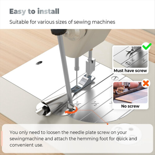 8Pcs Universal Sewing Rolled Hemmer Foot for Machi 2
