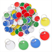 180 Pcs Colored Metal Rim Tags Key Round Paper wit
