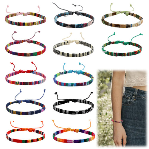 Συλλογή Βραχιόλια Boho, Βραχιόλια με Ρυθμιζόμενο Κορδόνι, Χειροποίητα Βραχιόλια
