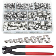 131PCS Single Ear Hose Clamps, Stainless Steel PEX