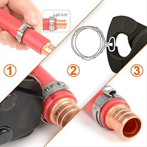 131PCS Single Ear Hose Clamps, Stainless Steel PEX 2