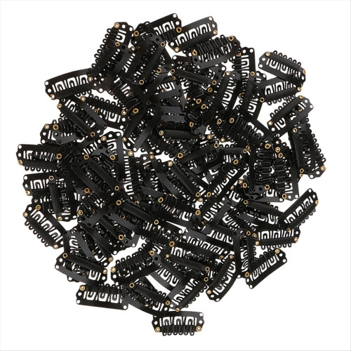 100Pcs 6-Teeth U-Shaped Hair Clips Extensions Snap